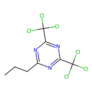 Compound C8H7Cl6N3 structure