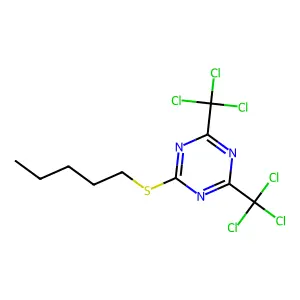 Compound C10H11Cl6N3S structure