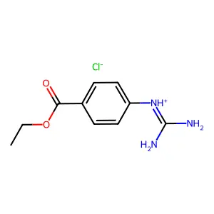 diaminomethylidene-(4-ethoxycarbonylphenyl)azanium chloride structure
