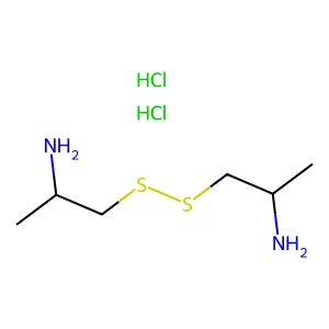 1-(2-aminopropyldisulfanyl)propan-2-amine;dihydrochloride structure