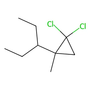 1,1-dichloro-2-methyl-2-pentan-3-ylcyclopropane structure