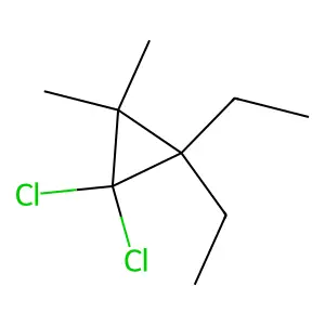 1,1-Dichloro-2,2-diethyl-3,3-dimethylcyclopropane structure