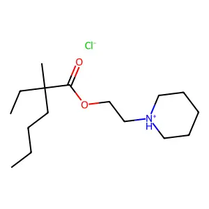 2-piperidin-1-ium-1-ylethyl 2-ethyl-2-methylhexanoate chloride structure