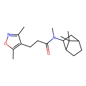 (+-)-endo-N-2-Bornyl-3,5-dimethyl-4-isoxazolepropionamide structure