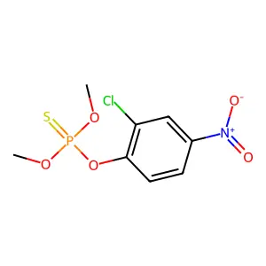 (2-chloro-4-nitrophenoxy)-dimethoxy-sulfanylidene-lambda5-phosphane structure