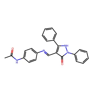 N-[4-[(3-oxo-2,5-diphenyl-1H-pyrazol-4-yl)methylideneamino]phenyl]acetamide structure