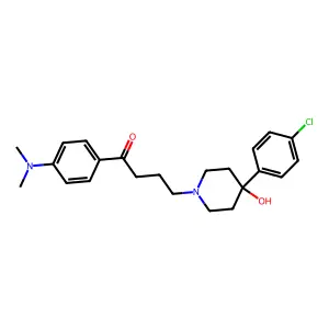 4-[4-(4-chlorophenyl)-4-hydroxypiperidin-1-yl]-1-[4-(dimethylamino)phenyl]butan-1-one structure