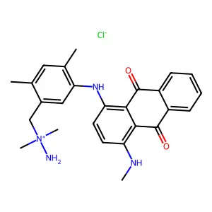 amino-[[2,4-dimethyl-5-[[4-(methylamino)-9,10-dioxoanthracen-1-yl]amino]phenyl]methyl]-dimethylazanium chloride structure