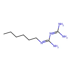 N-Hexylimidodicarbonimidic diamide structure