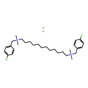 (4-chlorophenyl)methyl-[12-[(4-chlorophenyl)methyl-dimethylazaniumyl]dodecyl]-dimethylazanium dibromide structure