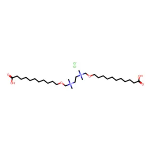10-carboxydecoxymethyl-[2-[10-carboxydecoxymethyl(dimethyl)azaniumyl]ethyl]-dimethylazanium dichloride structure
