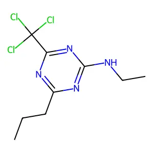 N-ethyl-4-propyl-6-(trichloromethyl)-1,3,5-triazin-2-amine structure