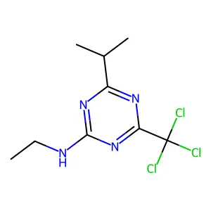 N-ethyl-4-propan-2-yl-6-(trichloromethyl)-1,3,5-triazin-2-amine structure