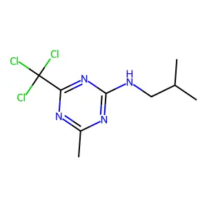4-methyl-N-(2-methylpropyl)-6-(trichloromethyl)-1,3,5-triazin-2-amine structure