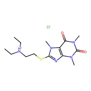 8-((2-(Diethylamino)ethyl)thio)caffeine hydrochloride structure