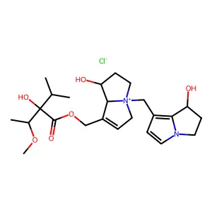 N-(7-Hydroxy-6,7-dihydro-5H-pyrrolizin-1-ylmethyl)heliotrinium chloride structure