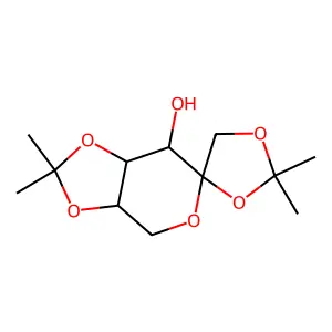 2,2,2',2'-tetramethylspiro[1,3-dioxolane-4,6'-3a,4,7,7a-tetrahydro-[1,3]dioxolo[4,5-c]pyran]-7'-ol structure