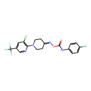[[1-[3-chloro-5-(trifluoromethyl)-2-pyridinyl]piperidin-4-ylidene]amino] N-(4-chlorophenyl)carbamate structure