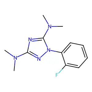 1-(2-fluorophenyl)-3-N,3-N,5-N,5-N-tetramethyl-1,2,4-triazole-3,5-diamine structure