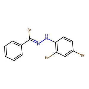 N-(2,4-dibromophenyl)benzenecarbohydrazonoyl bromide structure