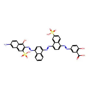 5-[[4-[[4-[(6-amino-1-hydroxy-3-sulfonaphthalen-2-yl)diazenyl]naphthalen-1-yl]diazenyl]-6-sulfonaphthalen-1-yl]diazenyl]-2-hydroxybenzoic acid structure