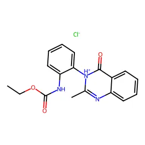ethyl N-[2-(2-methyl-4-oxo-3H-quinazolin-3-ium-3-yl)phenyl]carbamate chloride structure