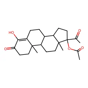 (17-acetyl-4-hydroxy-10,13-dimethyl-3-oxo-2,6,7,8,9,11,12,14,15,16-decahydro-1H-cyclopenta[a]phenanthren-17-yl) acetate structure