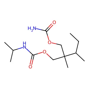 [2-(carbamoyloxymethyl)-2,3-dimethylpentyl] N-propan-2-ylcarbamate structure