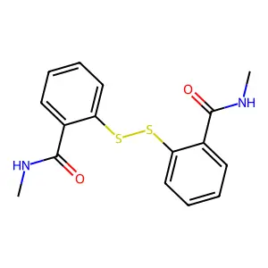 N-methyl-2-[[2-(methylcarbamoyl)phenyl]disulfanyl]benzamide structure