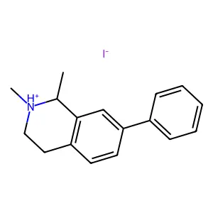 1,2-dimethyl-7-phenyl-1,2,3,4-tetrahydroisoquinolin-2-ium iodide structure
