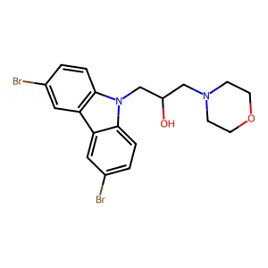 1-(3,6-dibromocarbazol-9-yl)-3-morpholin-4-ylpropan-2-ol structure