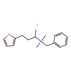 benzyl-[4-(furan-2-yl)butan-2-yl]-dimethylazanium iodide structure