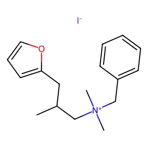 benzyl-[3-(furan-2-yl)-2-methylpropyl]-dimethylazanium iodide structure