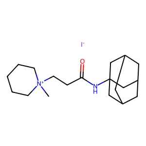 N-(1-adamantyl)-3-(1-methylpiperidin-1-ium-1-yl)propanamide iodide structure