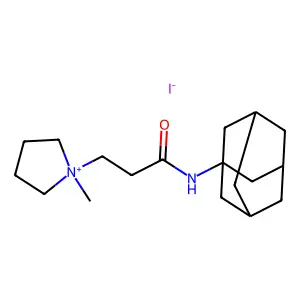 N-(1-adamantyl)-3-(1-methylpyrrolidin-1-ium-1-yl)propanamide iodide structure