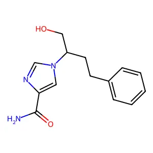 1-[(2R)-1-hydroxy-4-phenylbutan-2-yl]imidazole-4-carboxamide structure