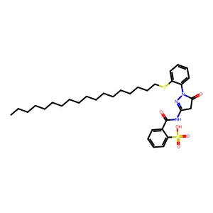 2-[[1-(2-octadecylsulfanylphenyl)-5-oxo-4H-pyrazol-3-yl]carbamoyl]benzenesulfonic acid structure