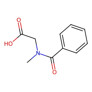 2-[benzoyl(methyl)amino]acetic acid structure