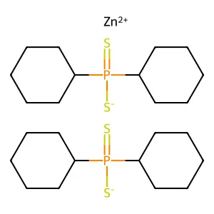 zinc bis(dicyclohexyl-sulfanylidene-sulfido-lambda5-phosphane) structure