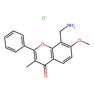 (7-methoxy-3-methyl-4-oxo-2-phenylchromen-8-yl)methylazanium chloride structure