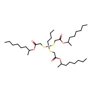 Butyltin tris(isooctyl mercaptoacetate) structure