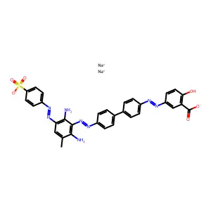 Benzoic acid, 5-(2-(4'-(2-(2,6-diamino-3-methyl-5-(2-(4-sulfophenyl)diazenyl)phenyl)diazenyl)(1,1'-biphenyl)-4-yl)diazenyl)-2-hydroxy-, sodium salt (1:2) structure