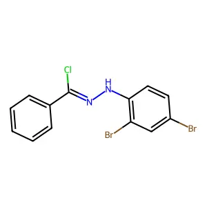 N-(2,4-dibromophenyl)benzenecarbohydrazonoyl chloride structure