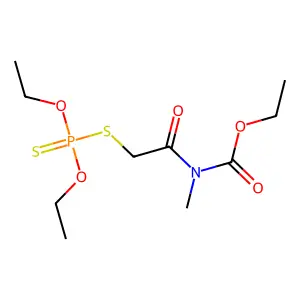 ethyl N-(2-diethoxyphosphinothioylsulfanylacetyl)-N-methylcarbamate structure
