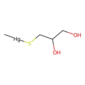 Methylmercury 2,3-dihydroxypropylmercaptide structure