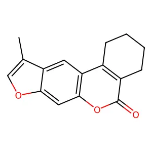 10-methyl-1,2,3,4-tetrahydro-5H-benzo[c]furo[3,2-g]chromen-5-one structure