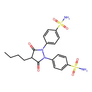 1,2-Di-(4-sulfamidophenyl)-4-butylpyrazolidine-3,5-dione structure