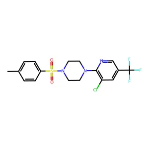 1-[3-chloro-5-(trifluoromethyl)-2-pyridinyl]-4-(4-methylphenyl)sulfonylpiperazine structure