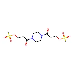 [3-[4-(3-methylsulfonyloxypropanoyl)piperazin-1-yl]-3-oxopropyl] methanesulfonate structure