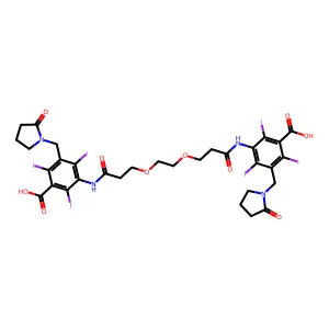 Benzoic acid, 3,3'-(ethylenebis(oxyethylenecarbonylimino))bis(5-(2-oxo-1-pyrrolidinylmethyl)-2,4,6-triiodo- structure
